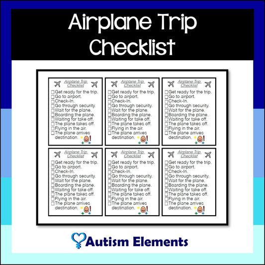 Airplane Trip Checklist- Visuals- Traveling Visuals- SPED & Autism Resources