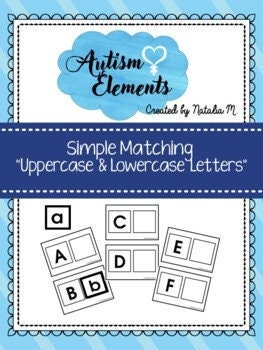 Alphabet-Simple Matching- Uppercase & Lowercase Letters- Task Cards-SPED