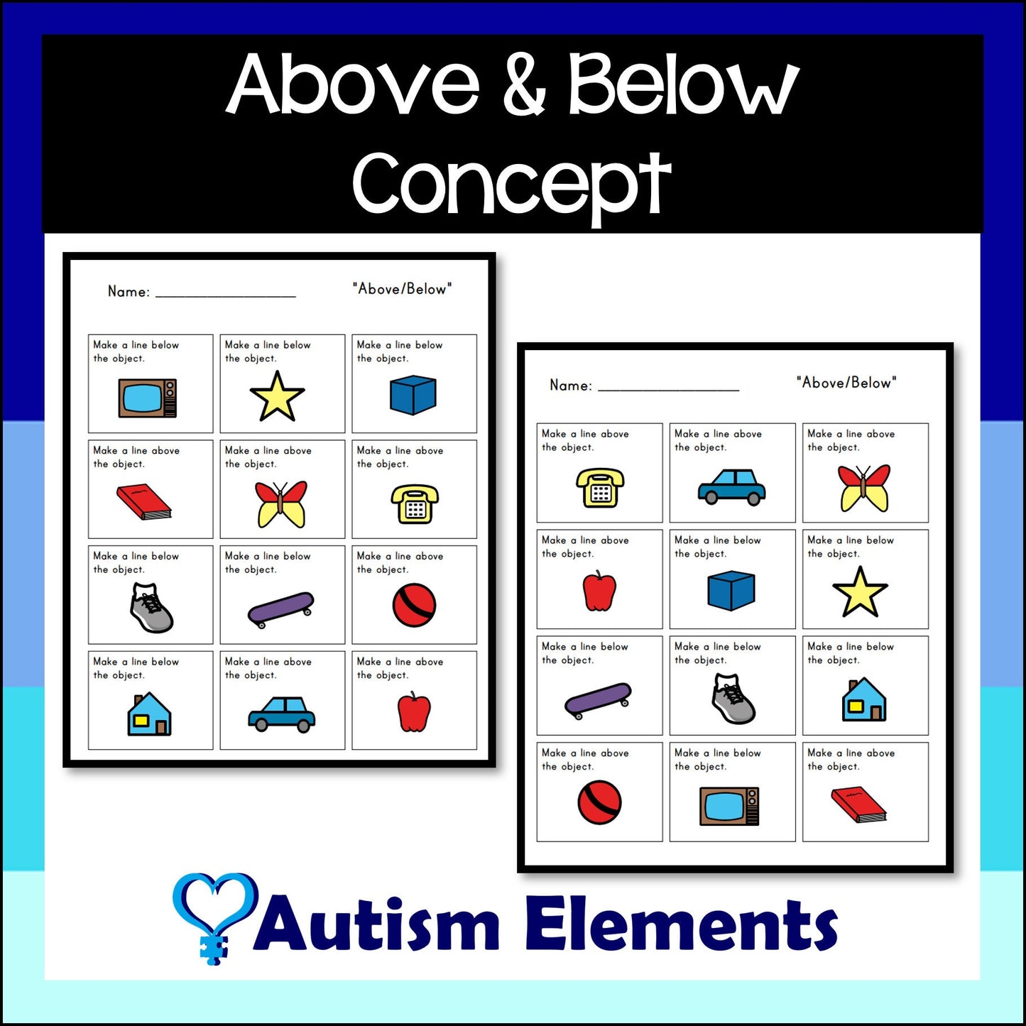 Above and Below Concept- SPED & Autism Resources