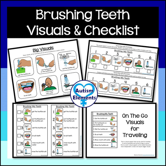 Brushing Teeth Visuals Checklist- Dental- Visuals- Autism -SPED Resources